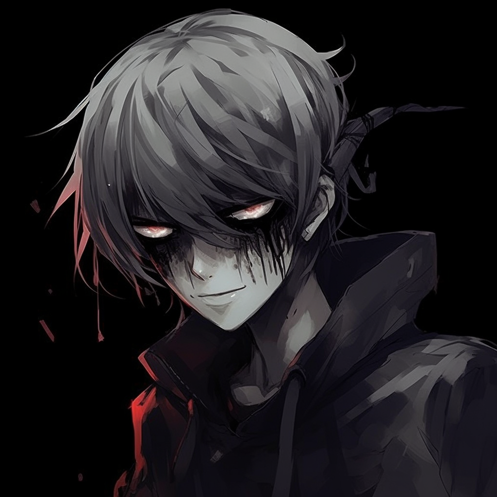 Kaneki Ken from Tokyo Ghoul, eerie glow and contrasting dark tones. edgy anime pfp ideas