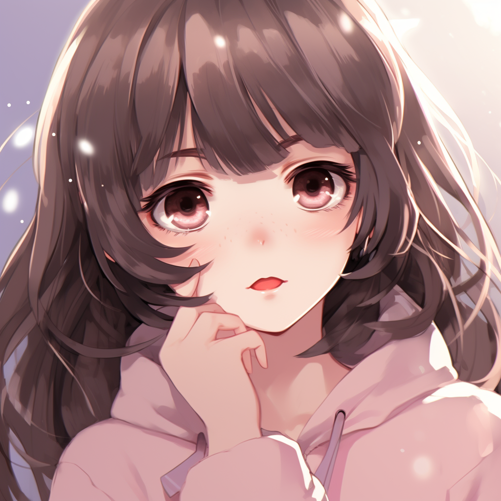 Anime character in pastel colors, soft shading and moe art style. 512x512 anime pfp cute style