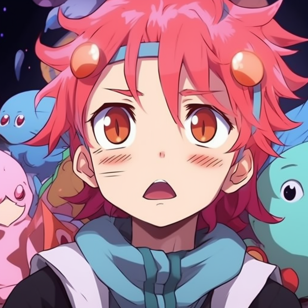 Anime characters dressed in whimsical costumes, highlighting the elaborate design and funny details. funny animated anime pfps