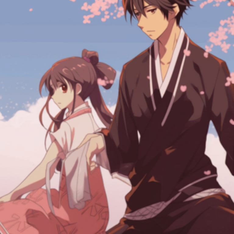 Two characters whispering to each other, with vivid character expressions and warm, muted tones. iconic matching gif pfp styles pfp for discord.