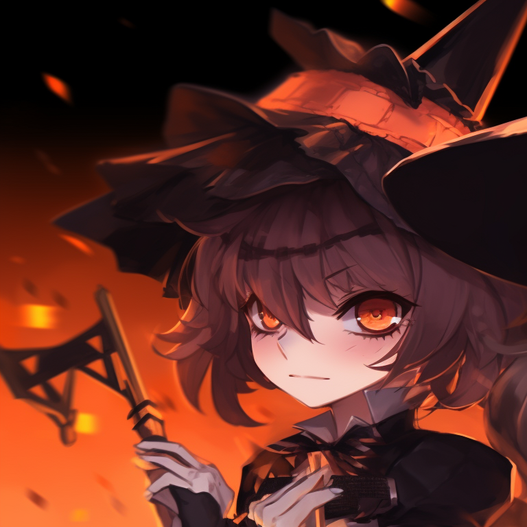 Two characters poised for a monster hunt, shadows and lighting emphasize their weapons, dark-toned background creates a suspenseful atmosphere. genshin character halloween themed matching pfp pfp for discord.