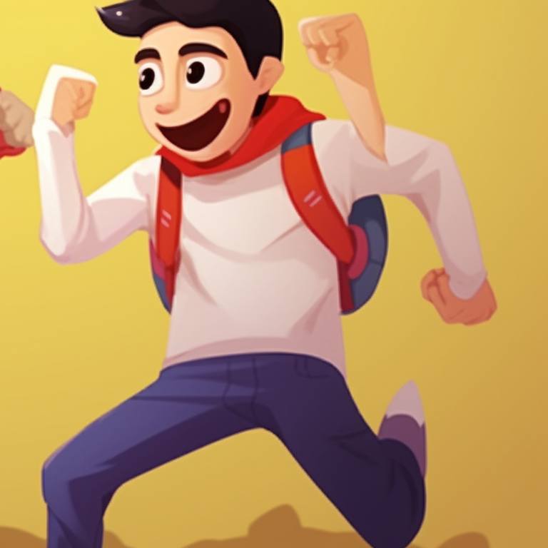 Two characters in dynamic poses, exaggerated expressions and primary colors. comical matching pfp for couples, bringing the fun pfp for discord.