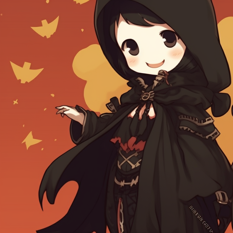 Two characters in ghostly costumes, washed out colors and soft lines, both giving a little scare. matching bff halloween theme pfp for discord.