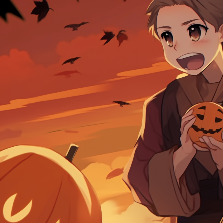 Zenitsu and Nezuko by candlelight, warm hues and soft shadows. zenitsu and nezuko halloween artwork pfp for discord.