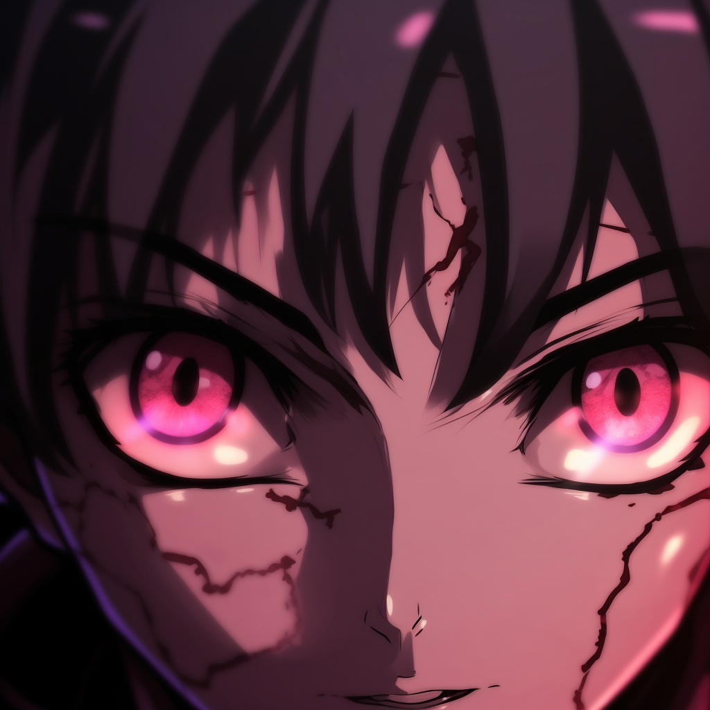 A captivating look into Yuno's eyes, displaying high contrast colors and intricate shadows. intriguing styles of pfp anime eyes