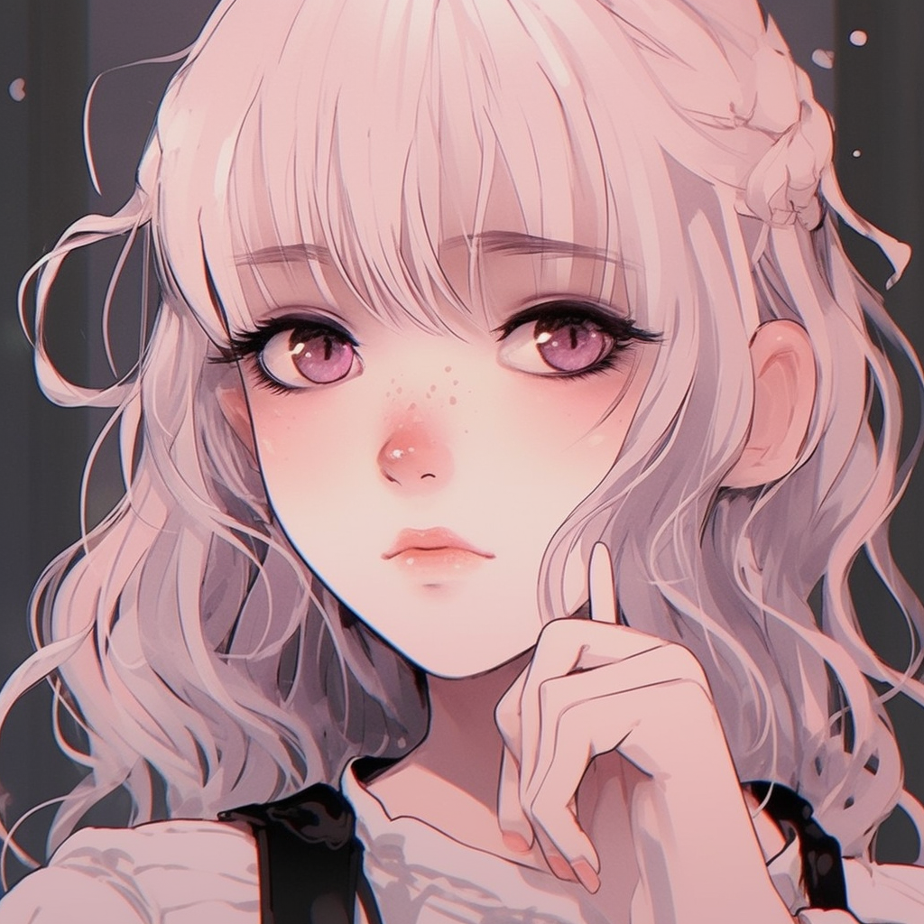 Close-up aesthetic anime girl, high contrast and fine details. cute aesthetic anime pfp pfp for discord.