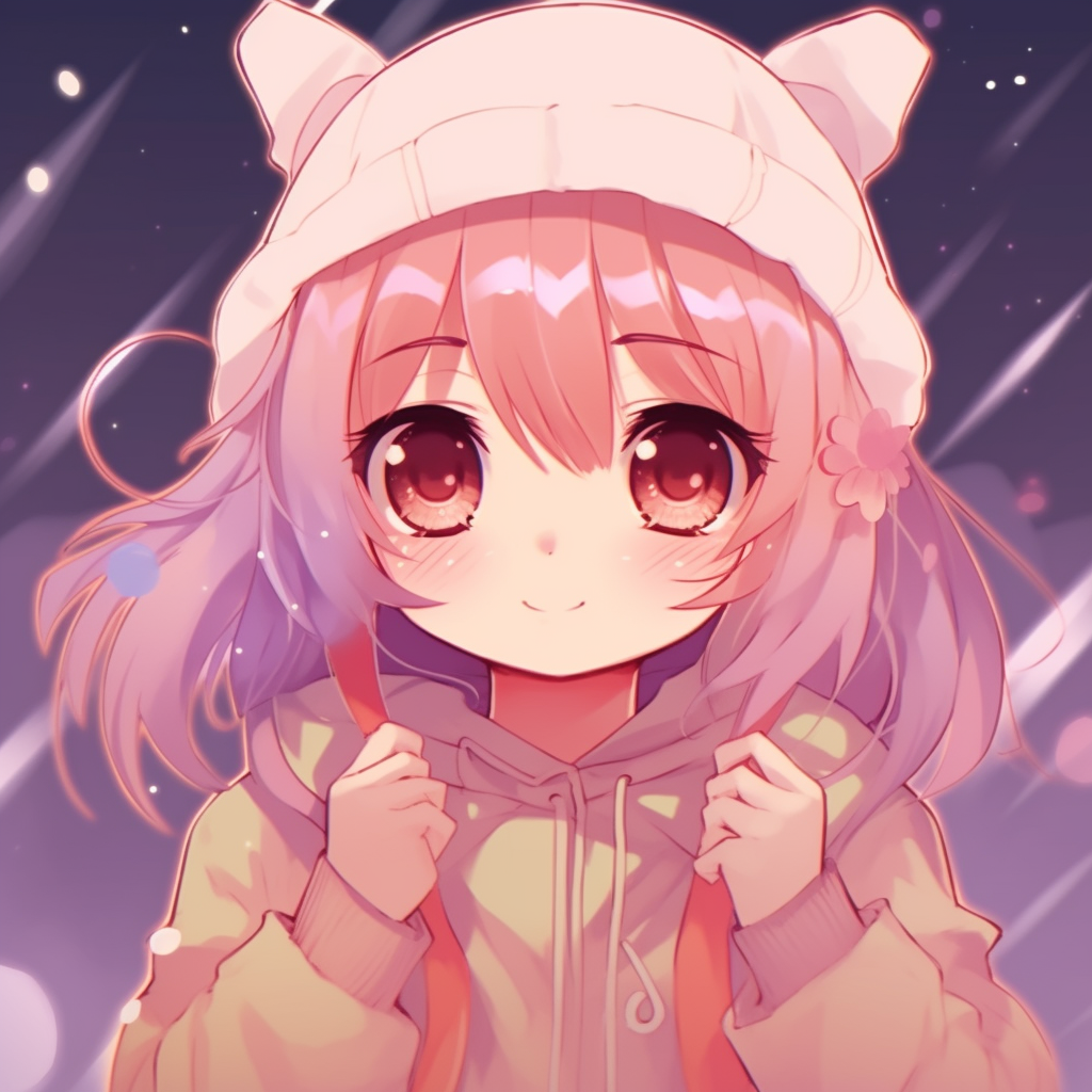 A pastel colored anime girl, with soft shading and delicate linework. adorable kawaii anime pfp illustrations