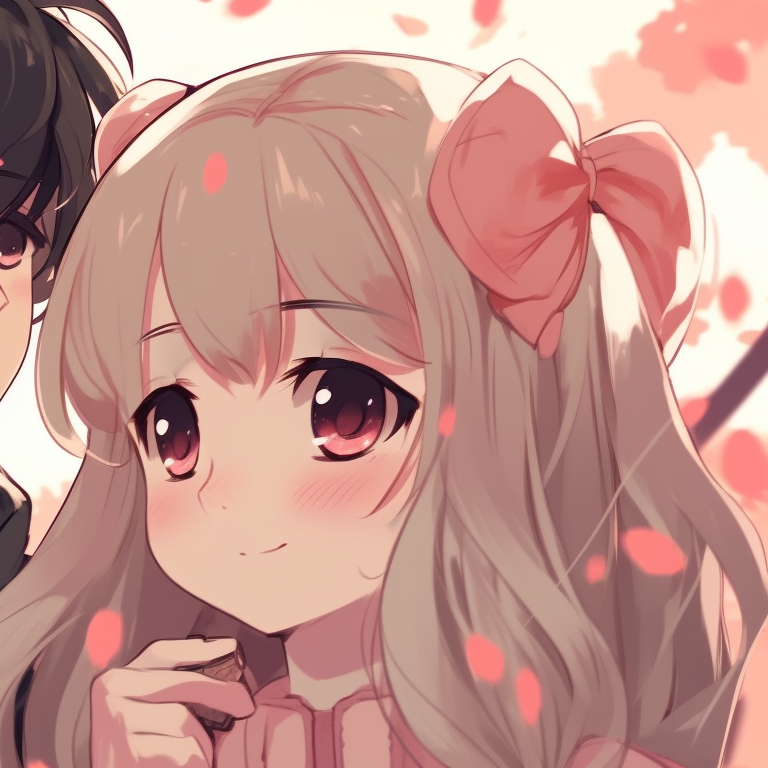 Silhouettes of two characters against a soft-toned backdrop, simple outlines and gentle expressions. aesthetic inspired matching pfp pfp for discord.