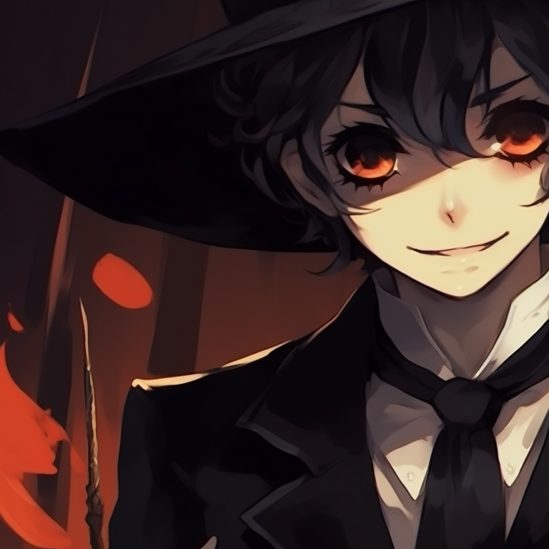 Two characters partially hidden in shadows, ethereal glow and intense eyes. halloween themed pfp matching pfp for discord.