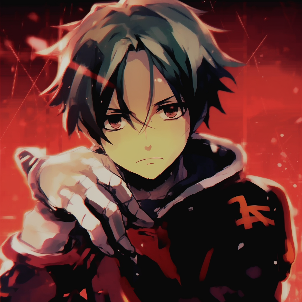 Edward Elric from Fullmetal Alchemist, showing off his mechanical arm, with a radiant color splash background. cool anime male pfp pfp for discord.