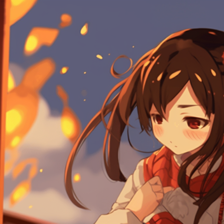 Two characters, exchanging presents, detailed with eye-catching color contrasts. delightful matching pfp gif pfp for discord.