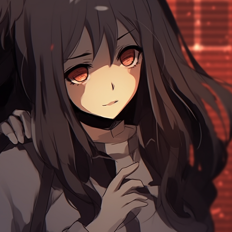 Two characters clad in dark outfits, their shadows merging in the diffuse background. friend group pfps pfp for discord.