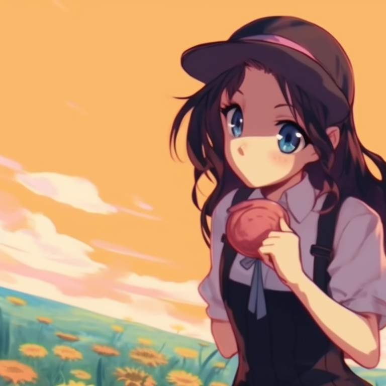 Characters sitting under spring flowers, pastel colors and romantic vibes thematic pfp pictures for best friends pfp for discord.