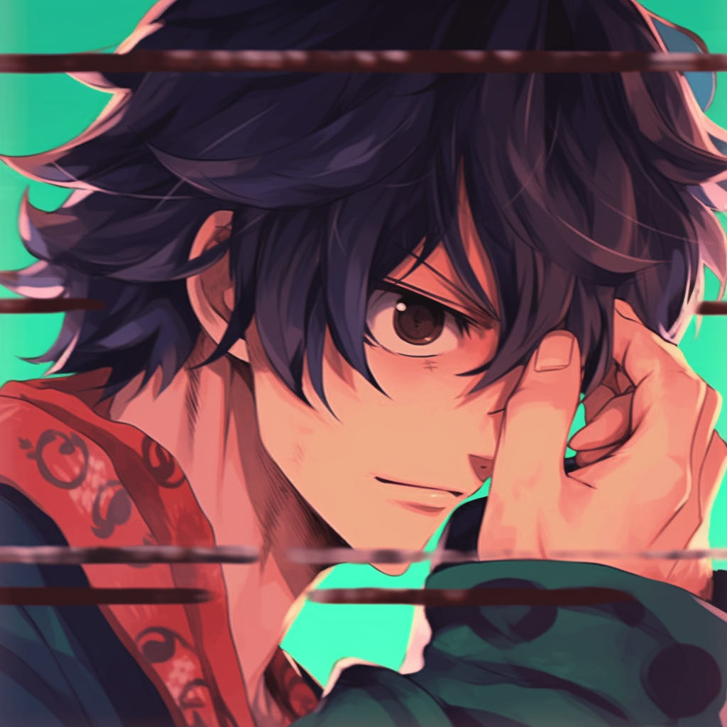 One Piece's Luffy and Zoro, matching profile pictures, vibrant and bold art style. general anime pfp matching