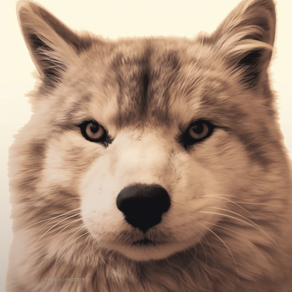 Abstract representation of a spirit wolf, flowing lines and mystical aura. hand-drawn animal pfp