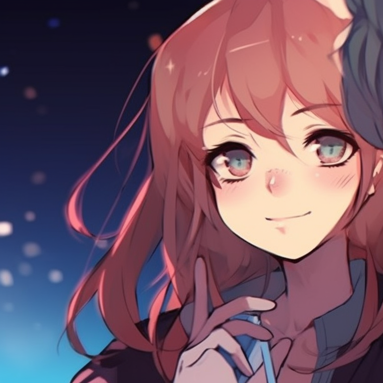 Two characters cuddling cats, soft lines and warm colors. matching pfp for besties with quotes pfp for discord.