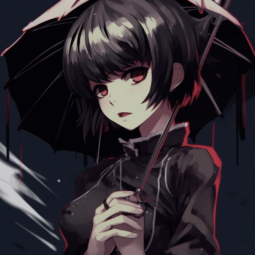 Close-up of an emo anime girl's face, heavy liner and bright hair. cute emo pfp anime gallery