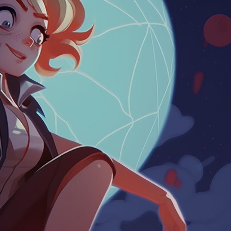 Gwen playing a spectral guitar and Miles with spectral headphones, a musical theme with a spooky twist. gwen and miles in an upside down halloween universe pfp for discord.