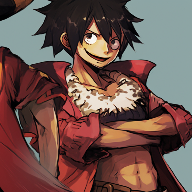 Two characters in pirate outfits, strong lines and bold colors, standing back-to-back. one piece matching pfp ideas pfp for discord.