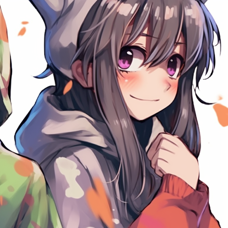 Two characters exchanging playful gestures, detailed attentiveness and cheery colors. character based matching pfp pfp for discord.