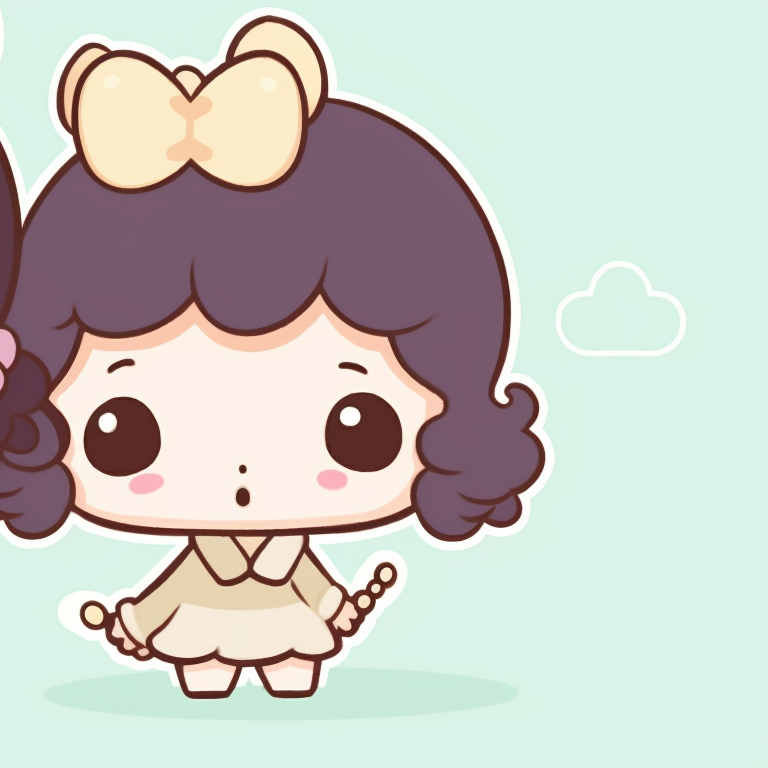 Duo of Sanrio characters in matching clothes, muted colors and retro aesthetic. vintage matching sanrio pfp pfp for discord.