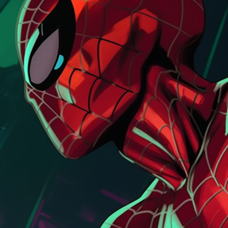 Spider-Man and Venom, intense black and red palette, close-up faces. spider man matching pfp styles pfp for discord.