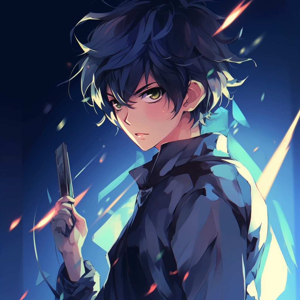 Anime boy in casual clothes, simplistic design and anime street style. anime pfp boy actions