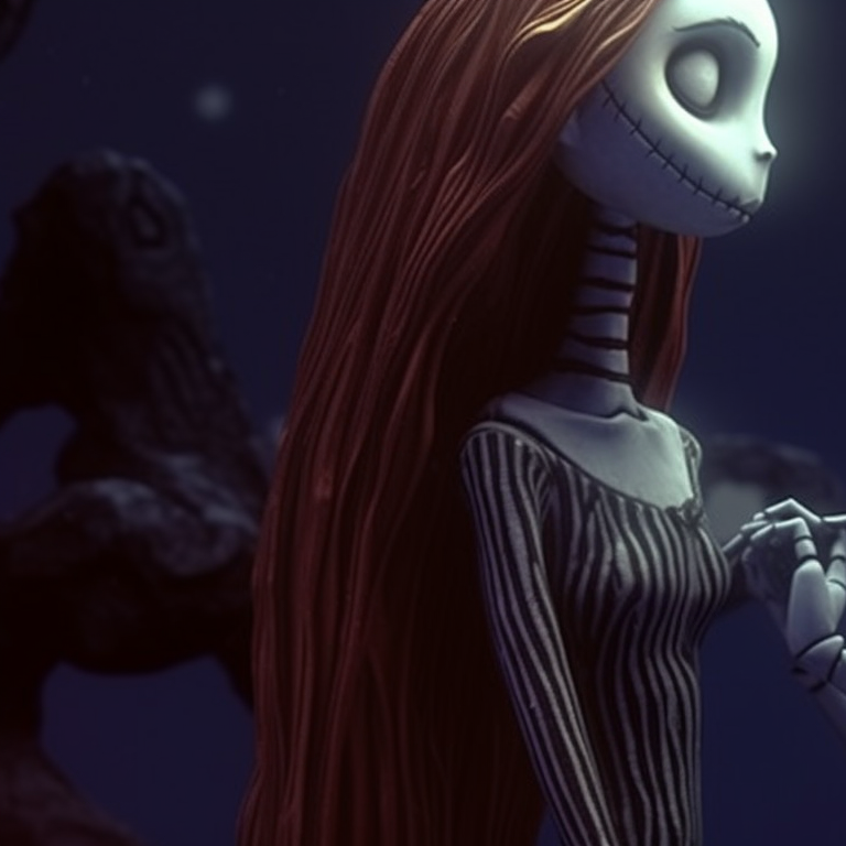 Jack and Sally in matching outfits, macabre charm and grayscale tones. nightmare before christmas pfps jack and sally pfp for discord.