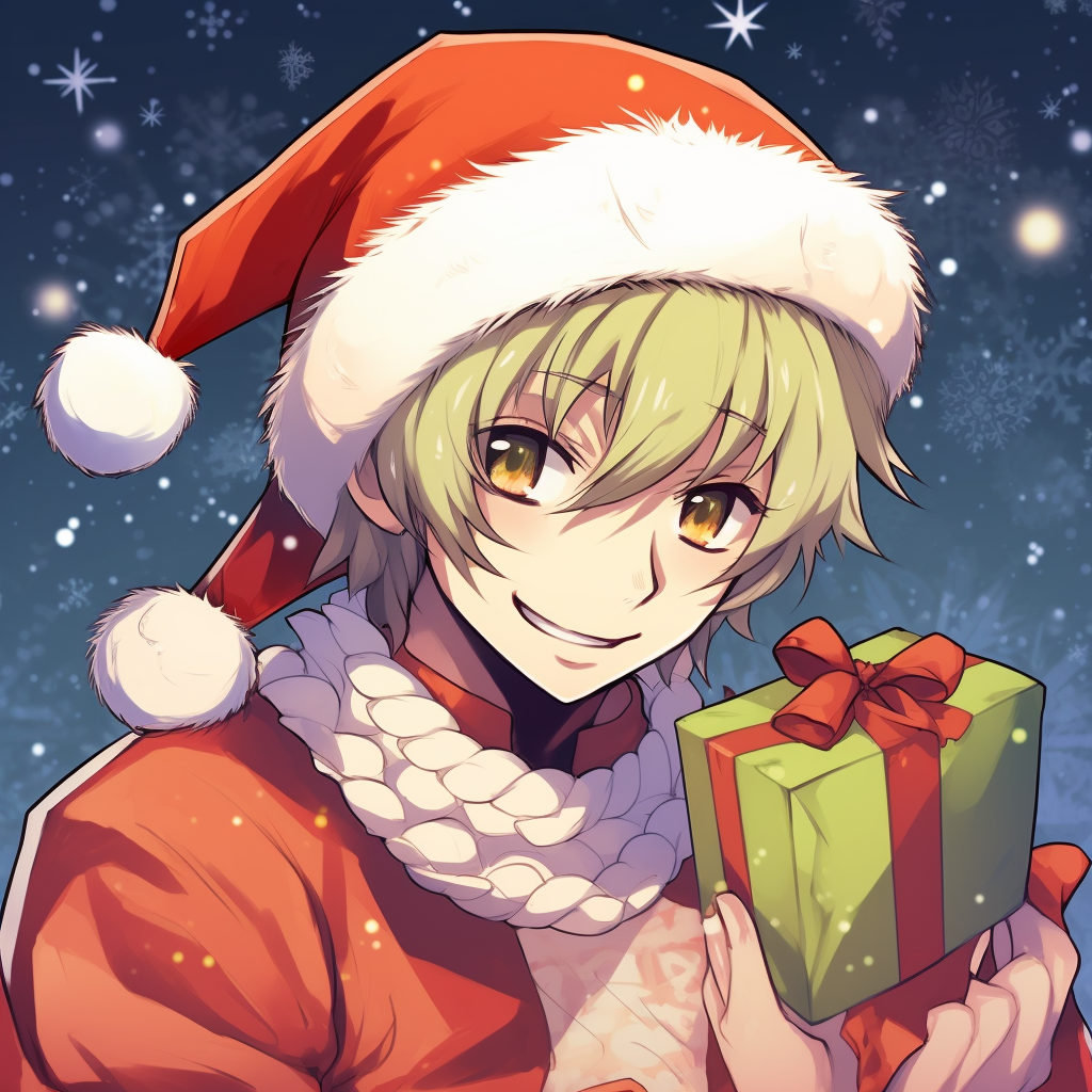 Naruto Uzumaki with a reindeer horn headband, high contrast and fine holiday decorations. christmas anime themed wallpapers