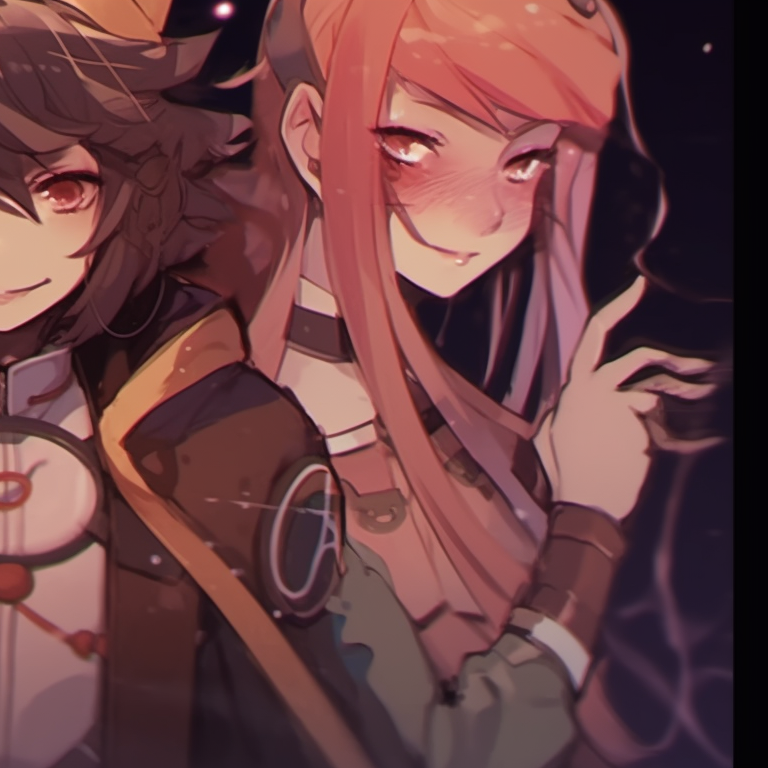 Three characters in detective-style gaming costumes, monochrome colors and classic backdrop. trio matching pfp for gaming pfp for discord.