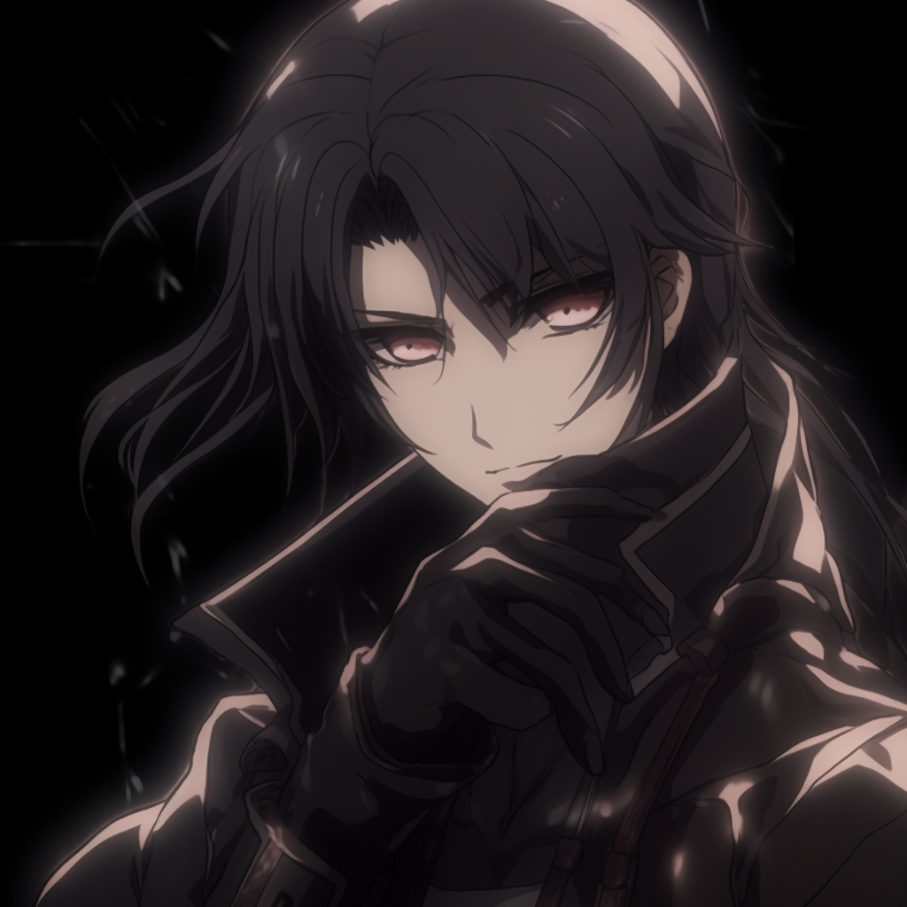 Male anime antagonist in Y2K style, marked by high contrast and dramatic poses. male y2k pfp