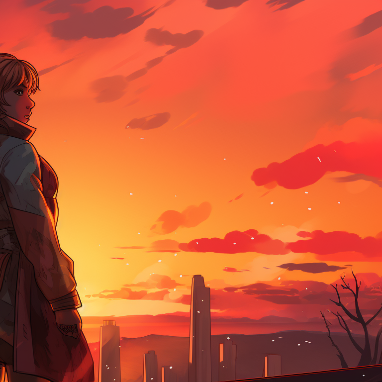 Two characters amid smoke and fire, realistic style with reflective light, divided by weapons. valorant matching pfp styles pfp for discord.