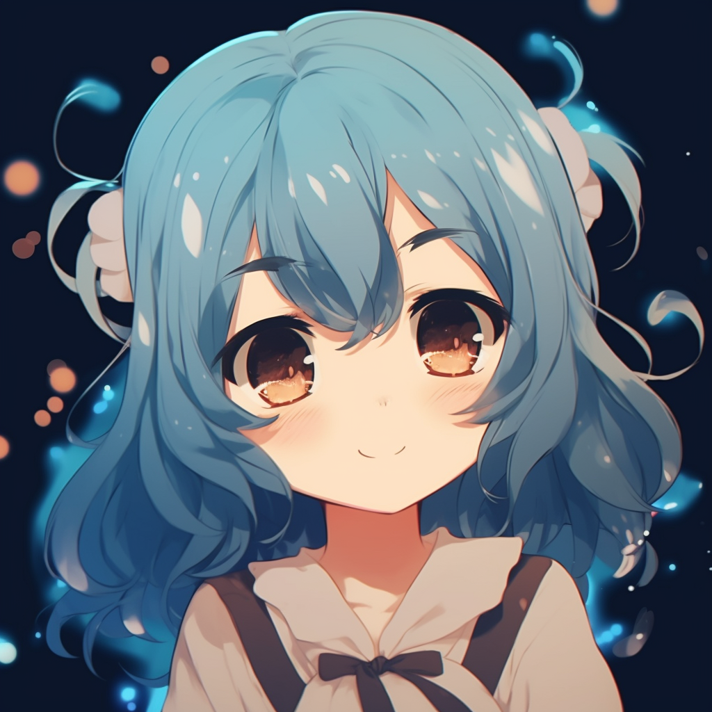 Anime character in chibi style with unique star-shaped detail in eyes. chibi aesthetic cute anime pfp pfp for discord.