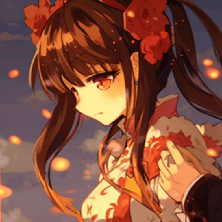 Two characters in matching school uniforms, filled with simplicity and clean lines. delightful matching pfp gif pfp for discord.