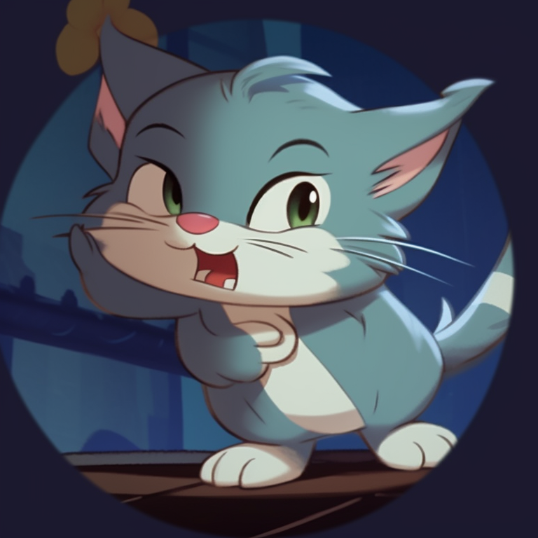 Tom and Jerry under a full moon, solid outlines and contrasting bright and dark colors. tom and jerry matching pfp halloween theme collection pfp for discord.