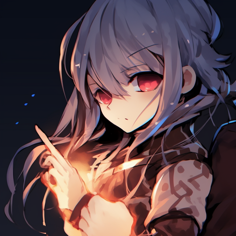 Two characters, fantasy weapons and mystical aura, back-to-back in a defensive stance. anime pfp matching for gamers pfp for discord.