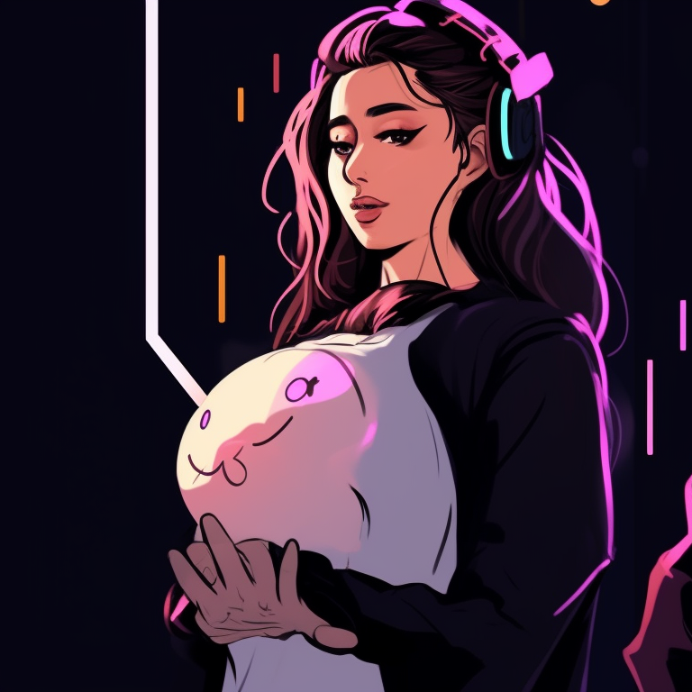 Two characters touching hands, circuit lines connecting them, bright and rich colors, sci-fi setting. modern matching pfp for tech-savvy couples pfp for discord.