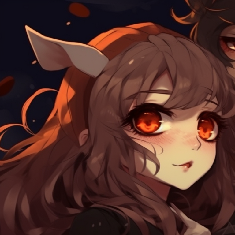 Characters dressed as a witch and a warlock, eerie glow and a haunted house backdrop. halloween themed couple pfp ideas pfp for discord.