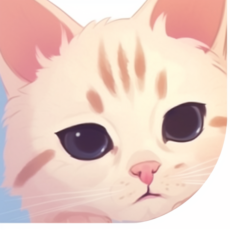 Two calico cat characters, one asleep on the other's lap, soft beige tones with quilted patterns. cute cat illustration matching pfp pfp for discord.