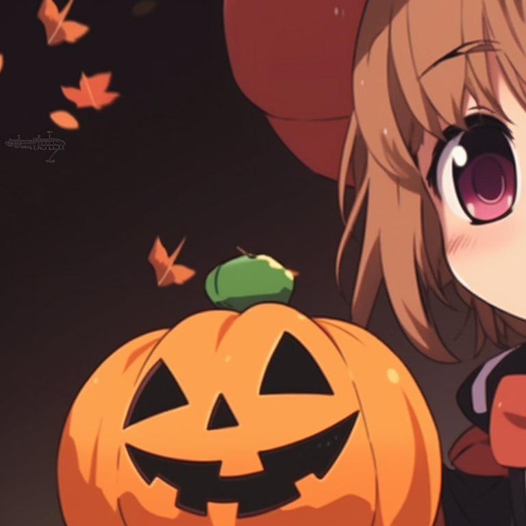 Dynamic portrayal of two characters, playful interaction highlighted by their matching pumpkin Christmas hats. cute matching christmas pumpkin pfp pfp for discord.