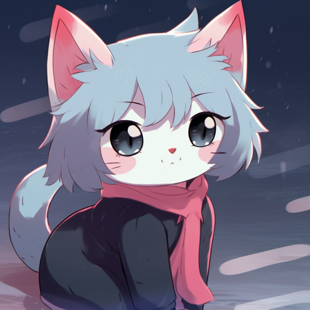 Cheerful cat girl with a big smile, warm tones, and energetic pose. superb anime cat pfp ideas