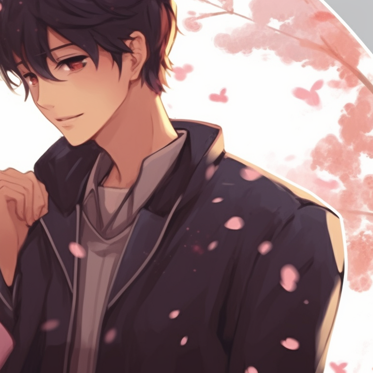 Two high school characters in uniform, subtle colors and detailed background. shojo anime matching pfp couple pfp for discord.