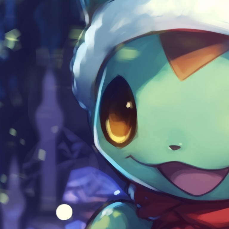 Gengar popping out of a Christmas gift box, with a mischievous smile and a festive background. festive matching christmas pokemon pfp for adults pfp for discord.