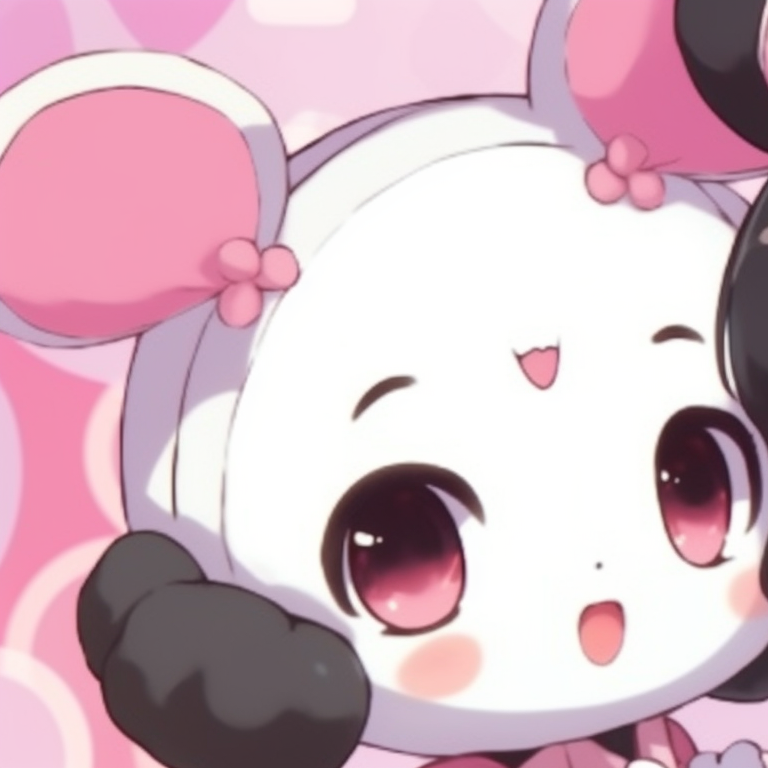 My Melody and Kuromi in playful stance, colorful background and animated expressions. best collection of my melody and kuromi pfp match pfp for discord.