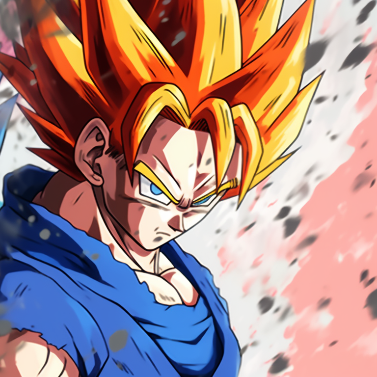 Goku and Vegeta with their Saiyan armour, detailed metallic textures and warm undertones. anime goku and vegeta matching pfp pfp for discord.