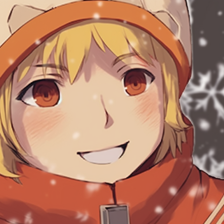 Two characters, detailed animation style, engaging in lighthearted holiday merriment. charming matching christmas pfp naruto pfp for discord.