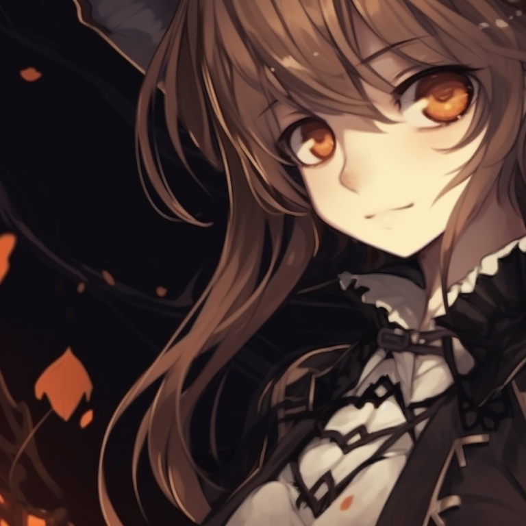Pair with contrasting moods, portrayed with heavy lines and shadowed tones, a sense of impending doom. perfect matching aesthetic halloween pfp pfp for discord.