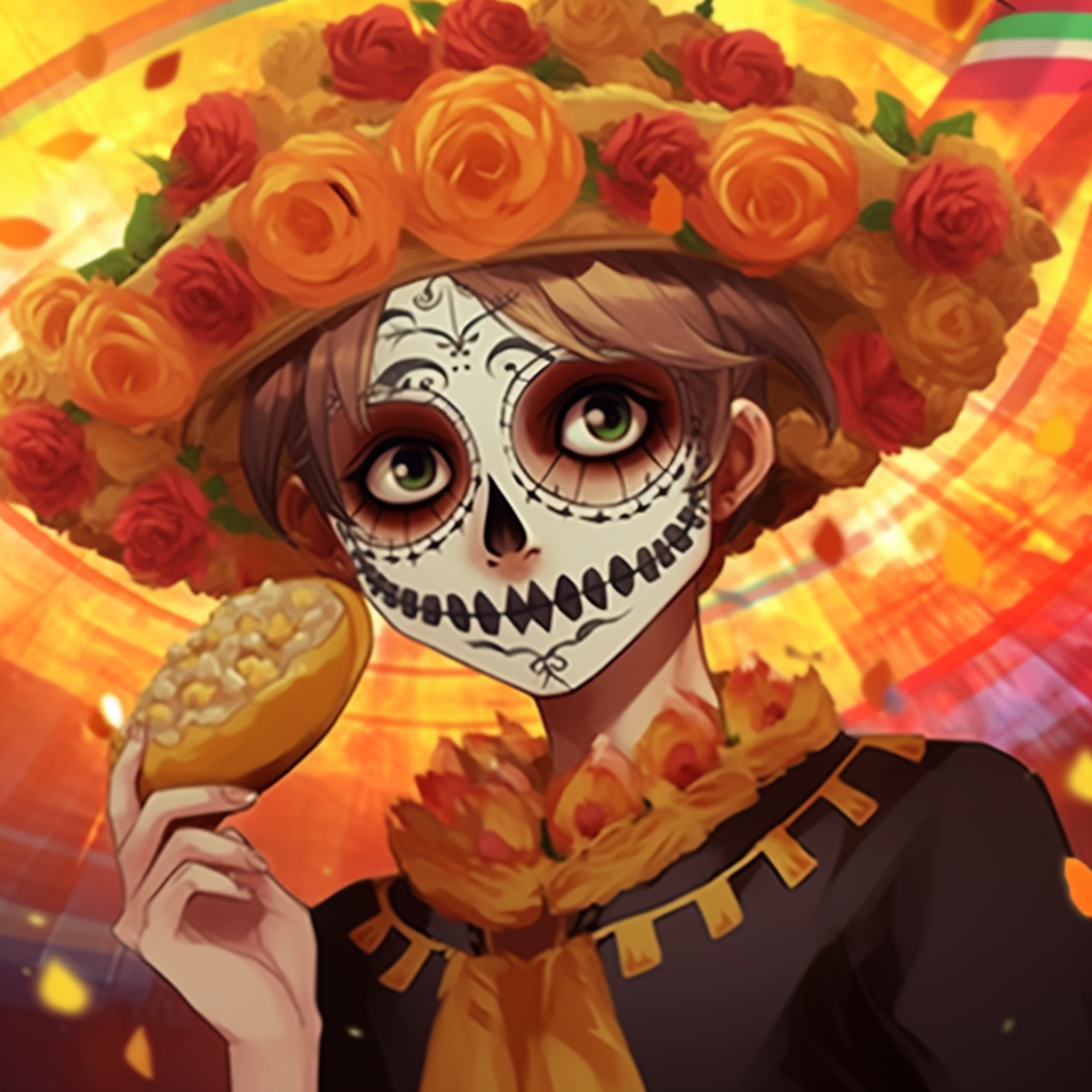 A serene anime landscape with a Mexican sunset, depicted with warm colors and broad strokes. awesome mexican anime pfp concepts pfp for discord.