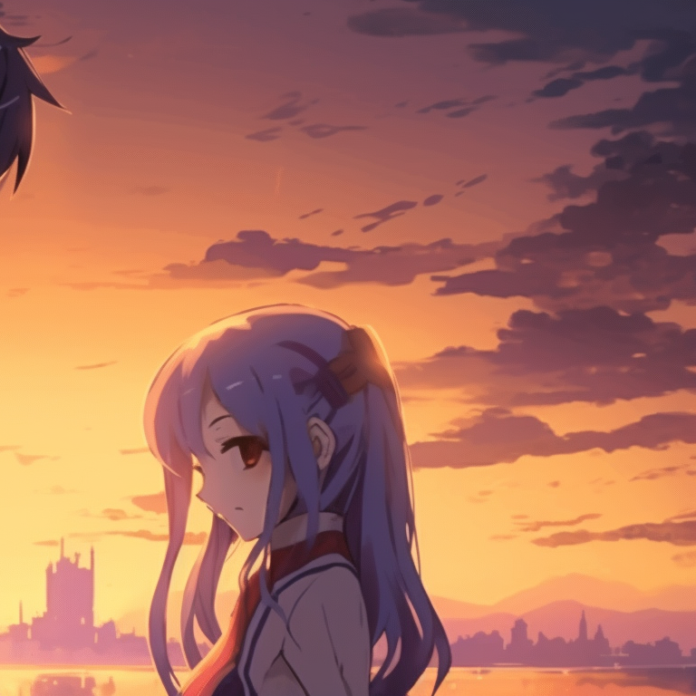 Two characters in complementary colors, contrasting hues and unified theme. amazing girl x girl matching gif pfp pfp for discord.