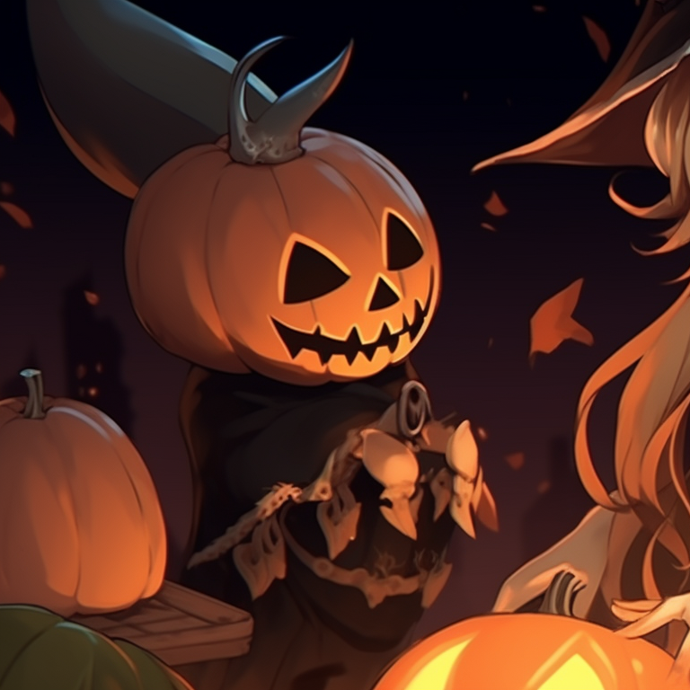 Two characters in ghost costumes, bold outlines and contrasting colours, making scary faces. jjk matching pfp halloween theme inspiration pfp for discord.